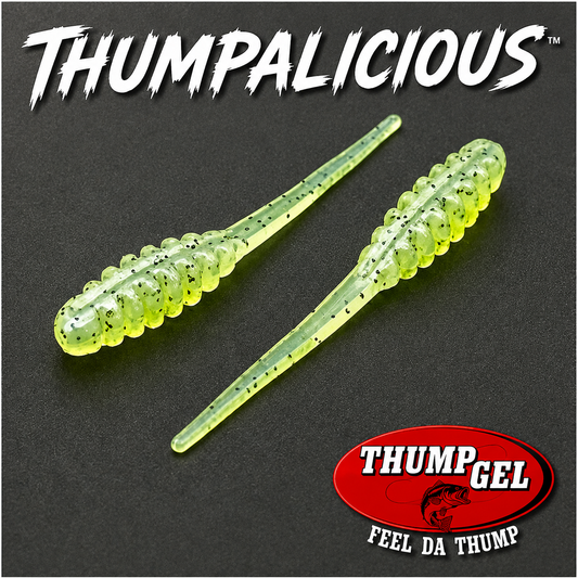 Thump Gel® Scent Infused Thumpalicious 2.0” Crappie Bait 20pcs - Chartreuse Monkey