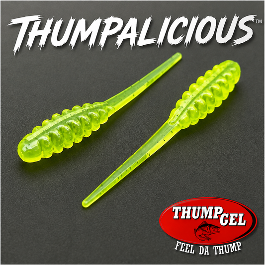 Thump Gel® Scent Infused Thumpalicious 2.0" Crappie Bait 20pcs - Chartreuse